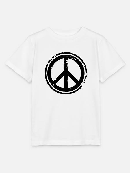 Peacezeichen Friedenssymbol Used Look Grunge Peace - Stanley/Stella Kinder T-Shirt MINI CREATOR - Weiß