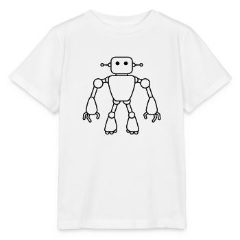 Robot Man - Stanley/Stella Kinder T-Shirt MINI CREATOR  - Weiß - Vorne - Maike (125cm)