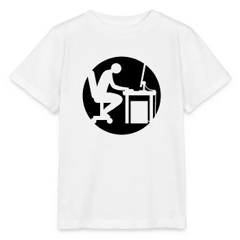 Computer desk nerd logo - Stanley/Stella MINI CREATOR Kids’ T-Shirt - white - Front - Maike (125cm)