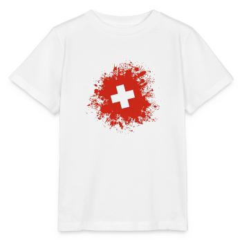 swiss flag design - Stanley/Stella Kinder T-Shirt MINI CREATOR  - Weiß - Vorne - Maike (125cm)