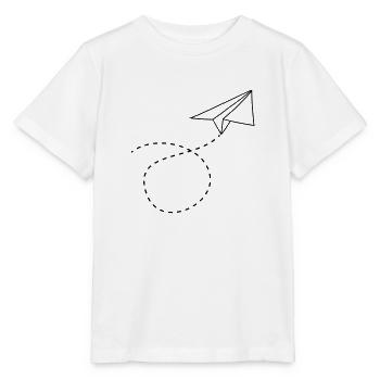 dashed line paper airplane folded toy airplane fly - Stanley/Stella MINI CREATOR Kids’ T-Shirt - white - Front - Maike (125cm)