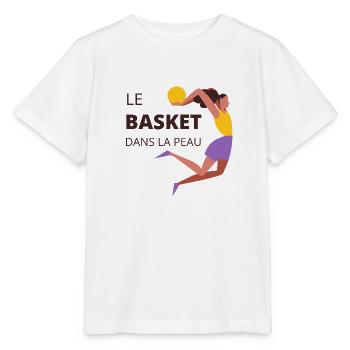 Le basket dans la peau basketball féminin humour - T-shirt bio MINI CREATOR Stanley/Stella Enfant - blanc - Devant - Maike (125cm)