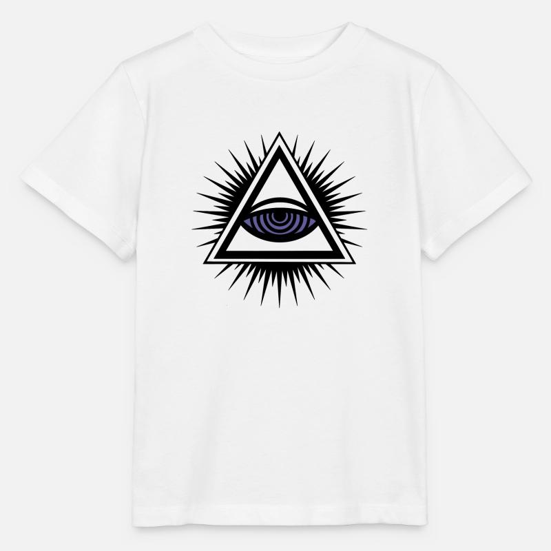 Oeil Illuminati - T-shirt bio MINI CREATOR Stanley/Stella Enfant - blanc