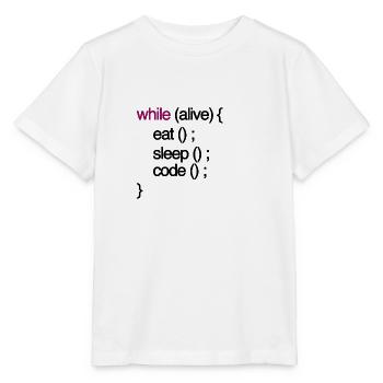 while alive code Informatiker programming coding - Stanley/Stella Kinder T-Shirt MINI CREATOR  - Weiß - Vorne - Maike (125cm)