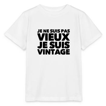 Je ne suis pas vieux je suis vintage - T-shirt bio MINI CREATOR Stanley/Stella Enfant - blanc - Devant - Maike (125cm)