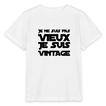 Je ne suis pas vieux je suis vintage - T-shirt bio MINI CREATOR Stanley/Stella Enfant - blanc - Devant - Maike (125cm)