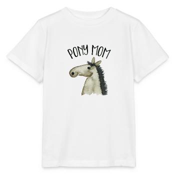 Pony Mom gray-brown pony - Stanley/Stella MINI CREATOR Kids’ T-Shirt - white - Front - Maike (125cm)