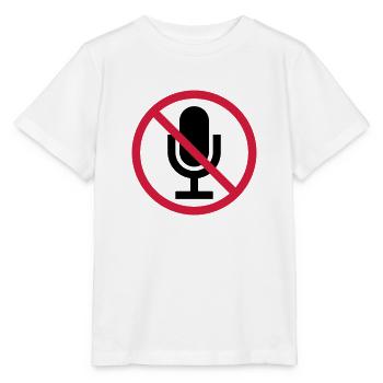 Schild Mute Mikrofon - Stanley/Stella Kinder T-Shirt MINI CREATOR  - Weiß - Vorne - Maike (125cm)