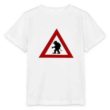 Troll-Gefahrenzeichen - Stanley/Stella Kinder T-Shirt MINI CREATOR  - Weiß - Vorne - Maike (125cm)