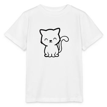 Cute Cat, cute kitty, cute animal - Stanley/Stella MINI CREATOR Kids’ T-Shirt - white - Front - Maike (125cm)