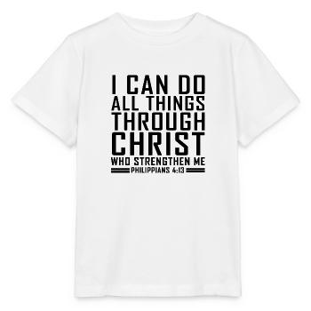 Philipper 4:13 Bibel Vers Cool Christian Shirts - Stanley/Stella Kinder T-Shirt MINI CREATOR  - Weiß - Vorne - Maike (125cm)