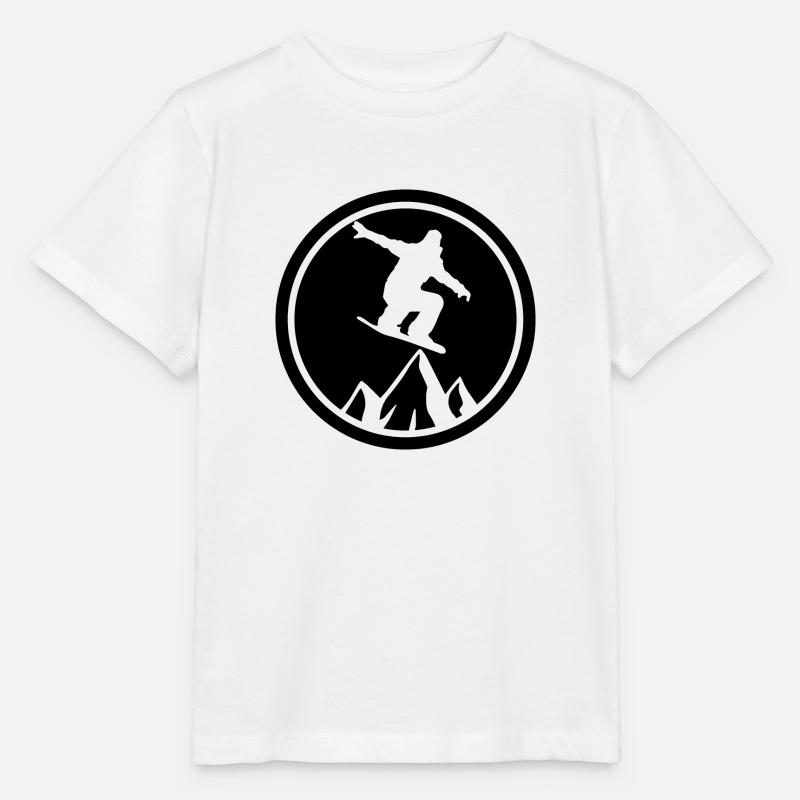 Snowboard Snowboarder Ski - Stanley/Stella T-shirt MINI CREATOR til børn - hvid