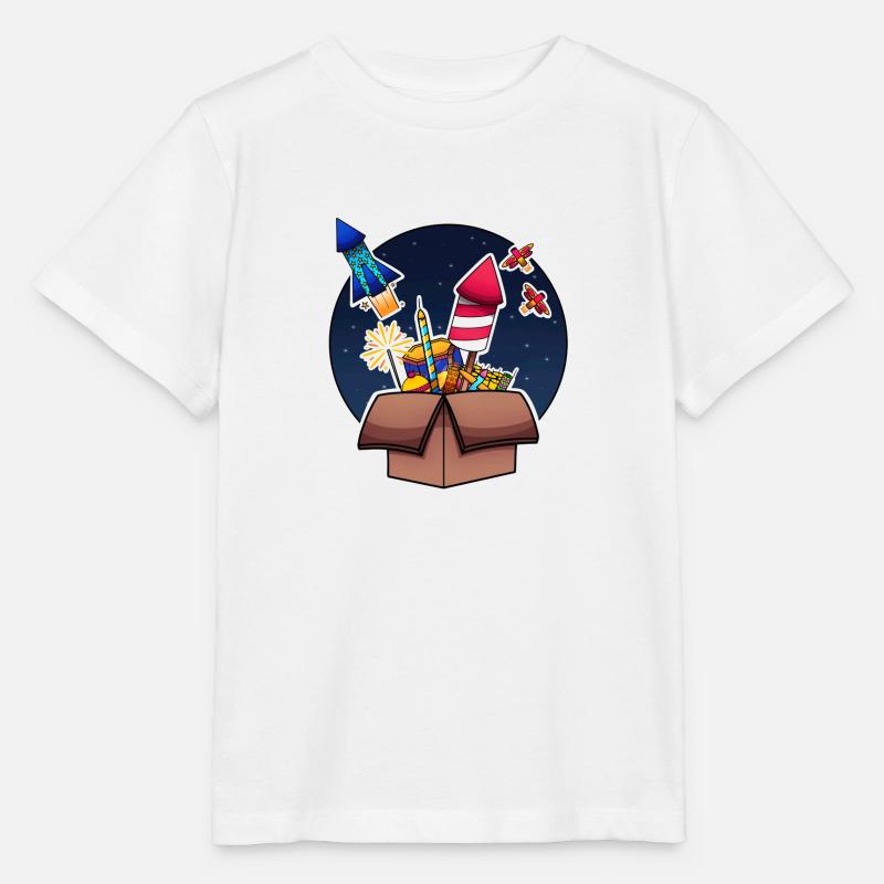 Buntes Feuerwerk in Box explodiert - Stanley/Stella Kinder T-Shirt MINI CREATOR  - Weiß