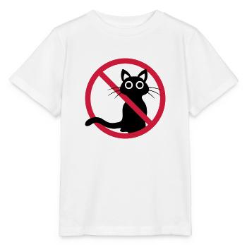 Chat noir interdit - T-shirt bio MINI CREATOR Stanley/Stella Enfant - blanc - Devant - Maike (125cm)