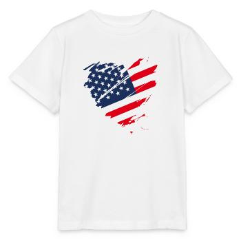 USA Amérique Flag Grunge Heart Stars and Stripes - T-shirt bio MINI CREATOR Stanley/Stella Enfant - blanc - Devant - Maike (125cm)