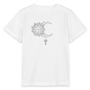 Mandala Mond Lotusblume - Stanley/Stella Kinder T-Shirt MINI CREATOR  - Weiß - Vorne - Maike (125cm)