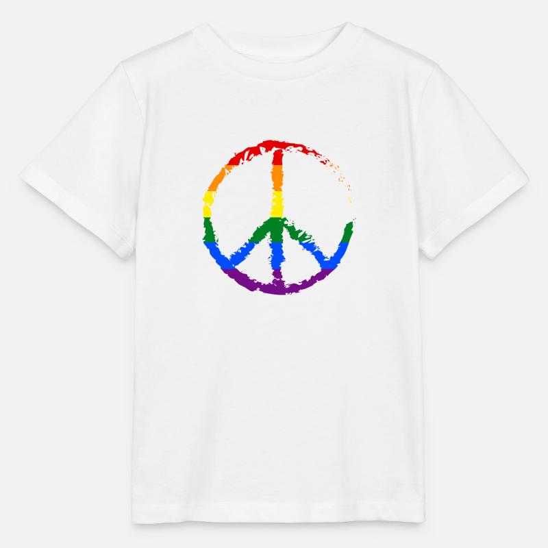 Drapeau arc-en-ciel LGBT - T-shirt bio MINI CREATOR Stanley/Stella Enfant - blanc