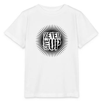 Never give up - Stanley/Stella MINI CREATOR Kids’ T-Shirt - white - Front - Maike (125cm)