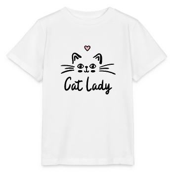 cat lady - T-shirt bio MINI CREATOR Stanley/Stella Enfant - blanc - Devant - Maike (125cm)