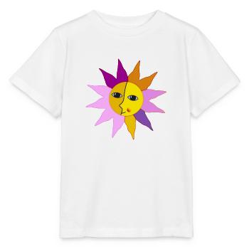 Sun Rays Moon Face Moment Happiness hygge - Stanley/Stella MINI CREATOR Kids’ T-Shirt - white - Front - Maike (125cm)