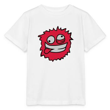 Haariges Monster Gesicht - Stanley/Stella Kinder T-Shirt MINI CREATOR  - Weiß - Vorne - Maike (125cm)