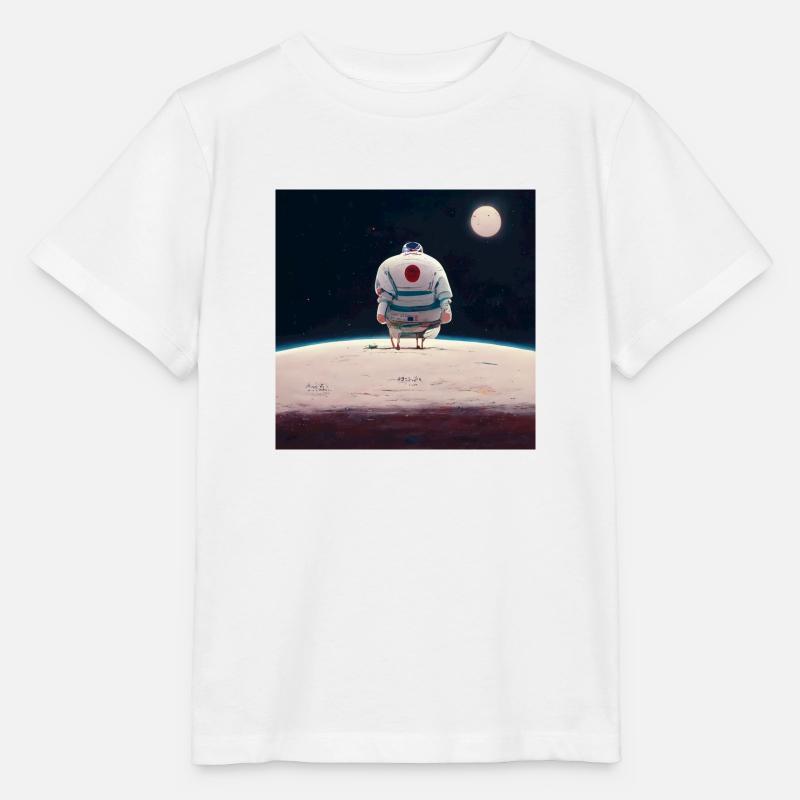 lonely astronaut in space looking at planet home - Stanley/Stella Kinder T-Shirt MINI CREATOR  - Weiß