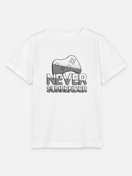 NEVER SURRENDER + Controller - Gaming - Stanley/Stella Kinder T-Shirt MINI CREATOR  - Weiß