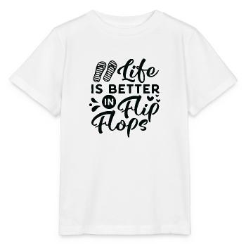 LIfe est meilleur dans Flips Flops - T-shirt bio MINI CREATOR Stanley/Stella Enfant - blanc - Devant - Maike (125cm)