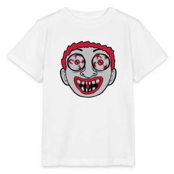Crazy creepy horror face - Stanley/Stella MINI CREATOR Kids’ T-Shirt - white - Front - Maike (125cm)