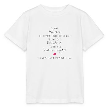 Geschenk Freundin, Danke dass es dich gibt - Stanley/Stella Kinder T-Shirt MINI CREATOR  - Weiß - Vorne - Maike (125cm)