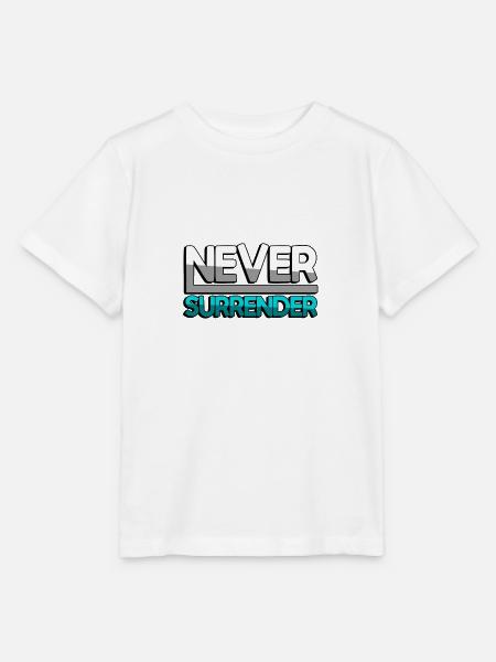 NEVER SURRENDER (Türkis) - Gaming - Stanley/Stella Kinder T-Shirt MINI CREATOR - Weiß