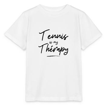 Tennis is my thérapy - Geschenkidee - Sporthumor - Stanley/Stella Kinder T-Shirt MINI CREATOR  - Weiß - Vorne - Maike (125cm)