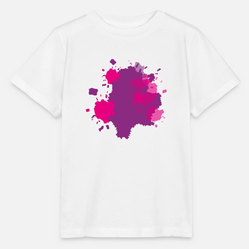 Farbklecks Rosa - Stanley/Stella Kinder T-Shirt MINI CREATOR  - Weiß