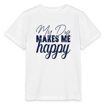 Mon chien me rend heureux - T-shirt bio MINI CREATOR Stanley/Stella Enfant - blanc - Devant - Maike (125cm)