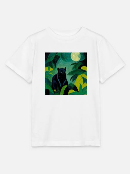 Panther im Dschungel bei Mondschein - Stanley/Stella Kinder T-Shirt MINI CREATOR  - Weiß