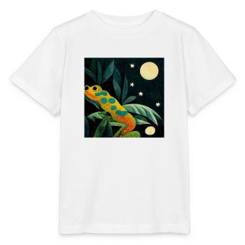 Gecko au clair de lune - T-shirt bio MINI CREATOR Stanley/Stella Enfant - blanc - Devant - Maike (125cm)