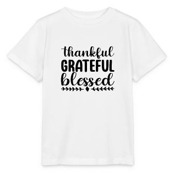 Thankful Grateful Blessed - Stanley/Stella Kinder T-Shirt MINI CREATOR  - Weiß - Vorne - Maike (125cm)
