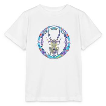Farbenfroher Skarabäus - Stanley/Stella Kinder T-Shirt MINI CREATOR  - Weiß - Vorne - Maike (125cm)