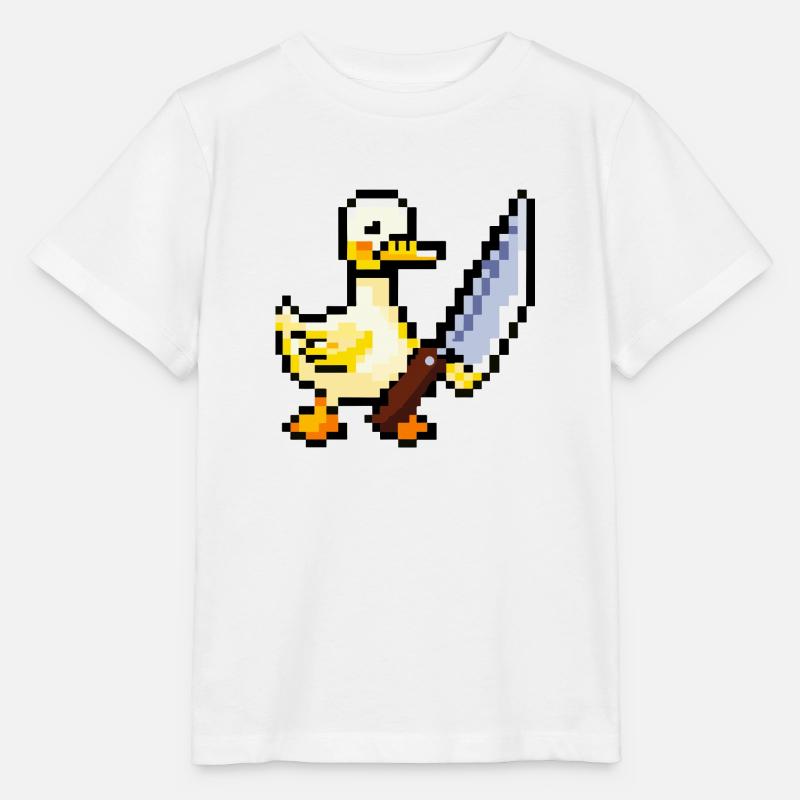 Ente hält ein Messer Pixel Art - Stanley/Stella Kinder T-Shirt MINI CREATOR  - Weiß