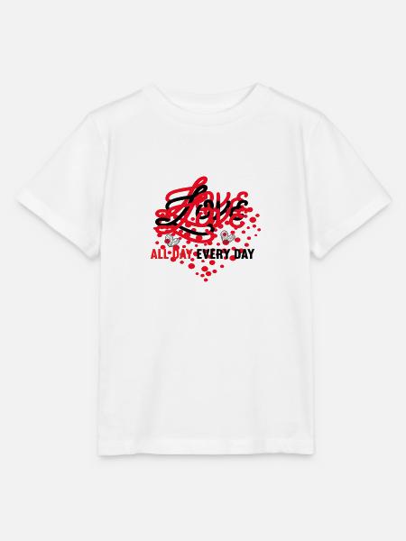 Love All Day Every Day - Stanley/Stella Kinder T-Shirt MINI CREATOR  - Weiß