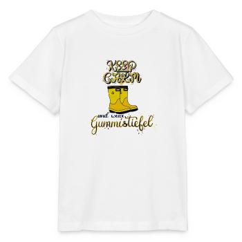 Keep calm and wear Gummistiefel - Stanley/Stella Kinder T-Shirt MINI CREATOR  - Weiß - Vorne - Maike (125cm)