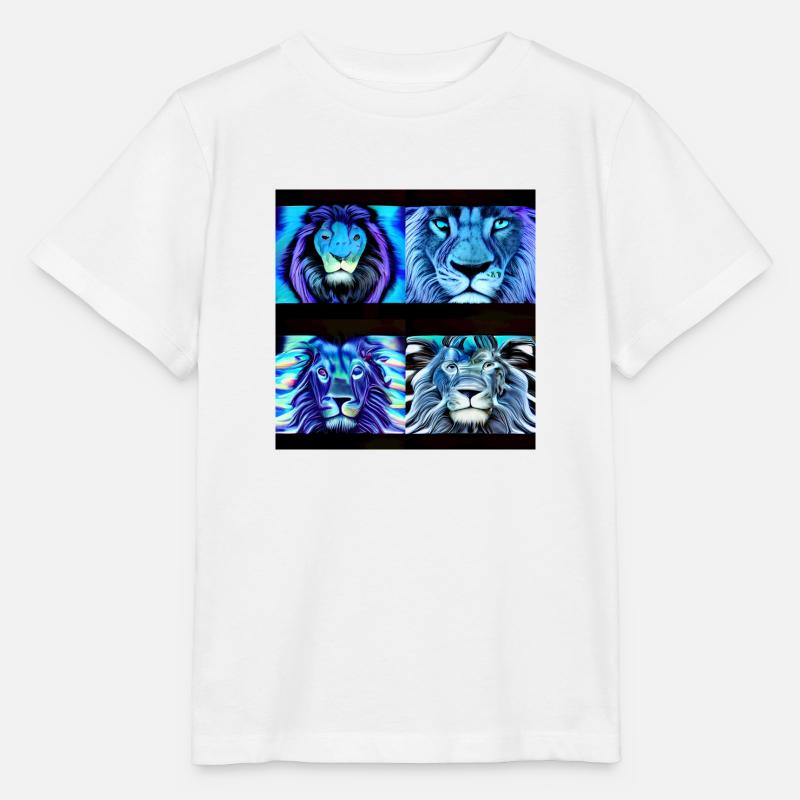 VIER BLAUE LÖWEN - Stanley/Stella Kinder T-Shirt MINI CREATOR  - Weiß