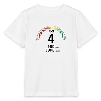 Anniversaire 4 ans Compteur - T-shirt bio MINI CREATOR Stanley/Stella Enfant - blanc - Devant - Maike (125cm)