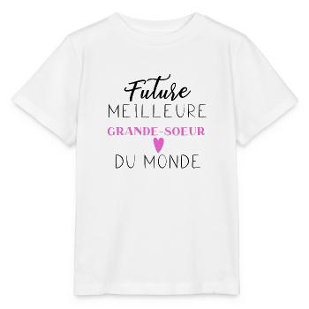 Future meilleure grande-soeur du monde - T-shirt bio MINI CREATOR Stanley/Stella Enfant - blanc - Devant - Maike (125cm)