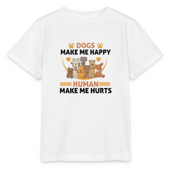 Hunde machen mich glücklich Menschen machen mich glücklich - Stanley/Stella Kinder T-Shirt MINI CREATOR  - Weiß - Vorne - Maike (125cm)