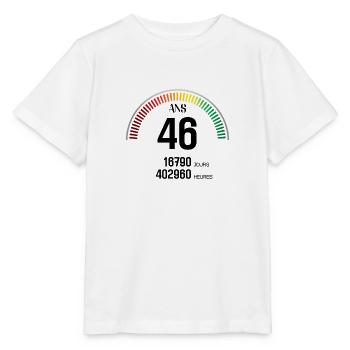 Anniversaire 46 ans Compteur - T-shirt bio MINI CREATOR Stanley/Stella Enfant - blanc - Devant - Maike (125cm)
