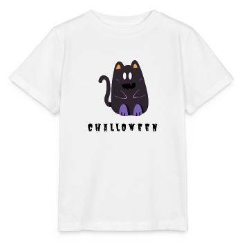 Chat Halloween - T-shirt bio MINI CREATOR Stanley/Stella Enfant - blanc - Devant - Maike (125cm)