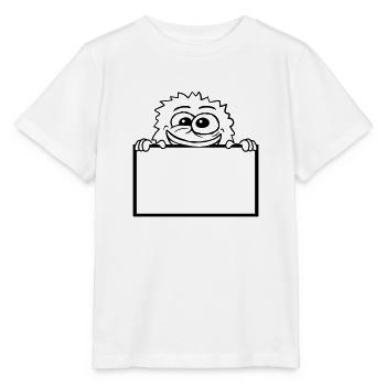 Comic monster behind the wall - Stanley/Stella MINI CREATOR Kids’ T-Shirt - white - Front - Maike (125cm)