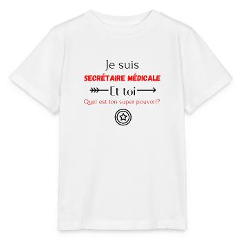 Ich bin medizinische Sekretärin, was ist Ihre Macht - Stanley/Stella Kinder T-Shirt MINI CREATOR  - Weiß - Vorne - Maike (125cm)