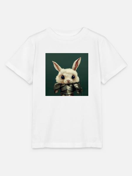 Cute little rabbit in knight - Stanley/Stella Kinder T-Shirt MINI CREATOR - Weiß